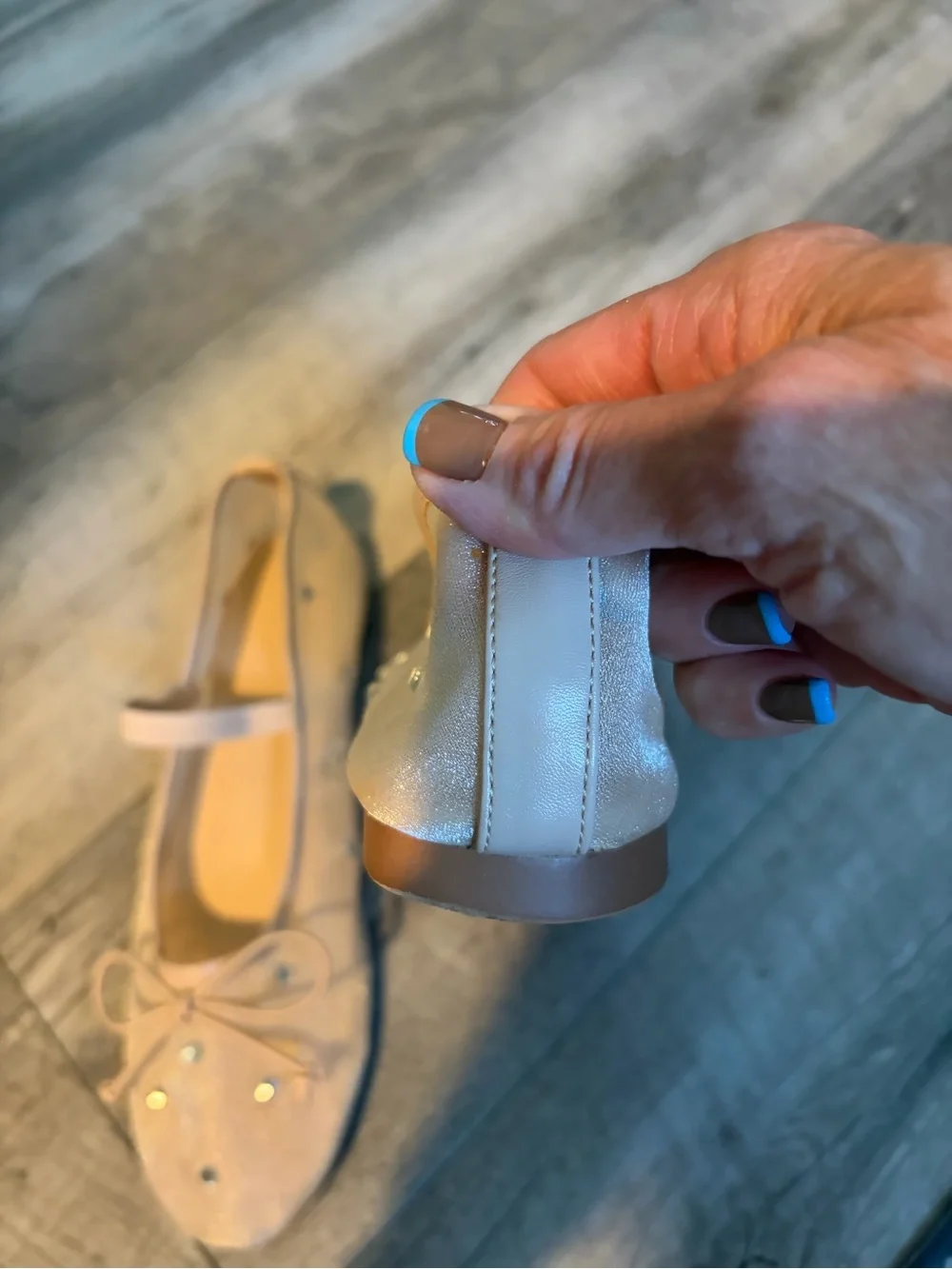 Sparkle Bow Ballet Flats with Rhinestone Accents - Blush